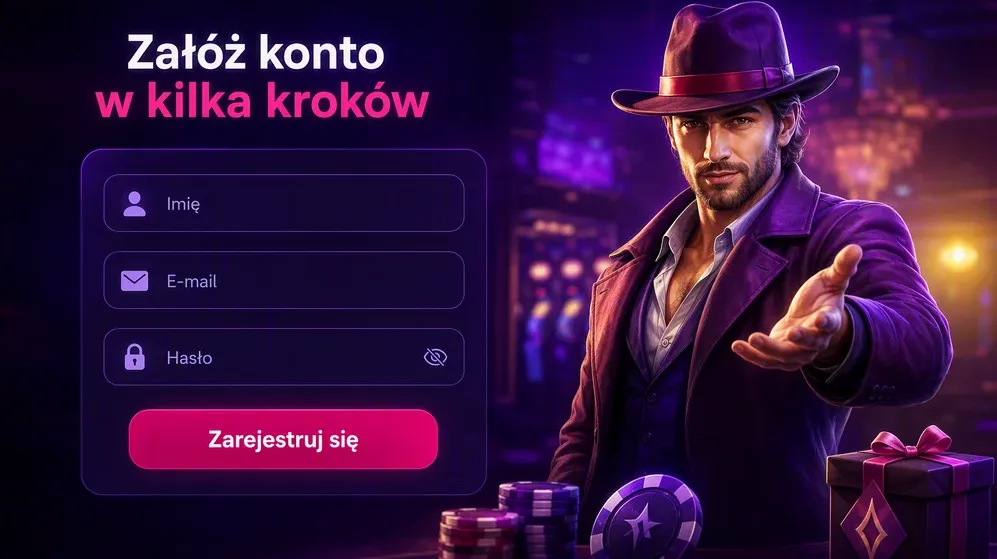 Formularz rejestracji z polami e-mail i hasło